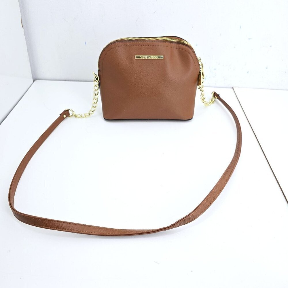 Steve Madden Dark Brown Gold Chain Small Shoulder Crossbody Bag